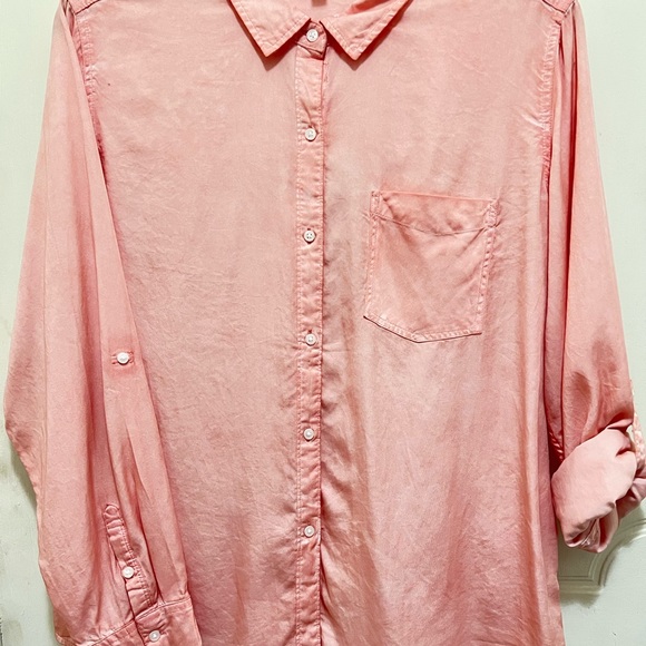 NWT Blush-colored Button-Down Blouse - Picture 2 of 3